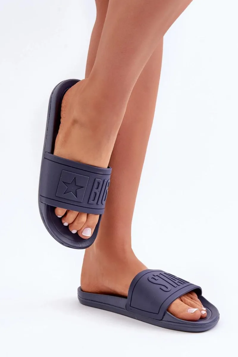 Outlet Damskie Klapki Big Star DD274A269 Granatowe Damskie Klapki Damskie Klasyczne|Klapki Damskie Big Star