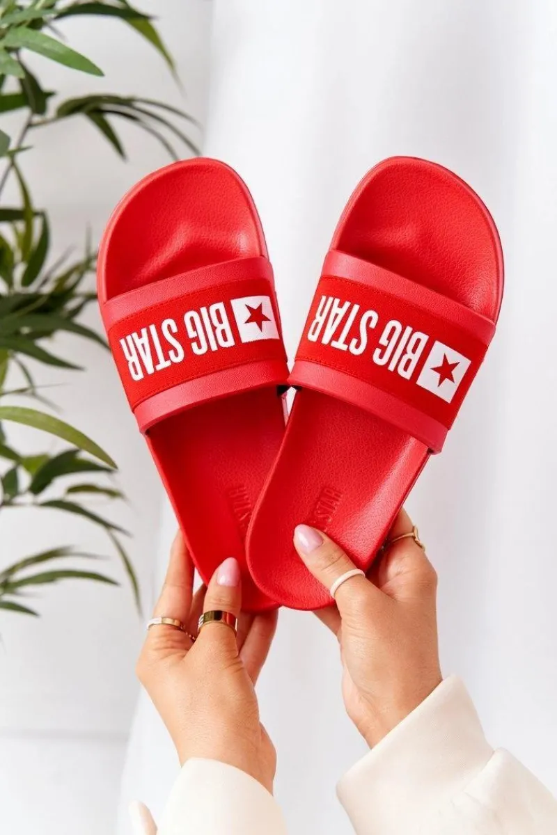 Sale Damskie Klapki Big Star HH274A014 Czerwone Damskie Klapki Damskie Big Star|Klapki Damskie Klasyczne