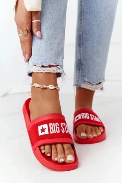 Sale Damskie Klapki Big Star HH274A014 Czerwone Damskie Klapki Damskie Big Star|Klapki Damskie Klasyczne