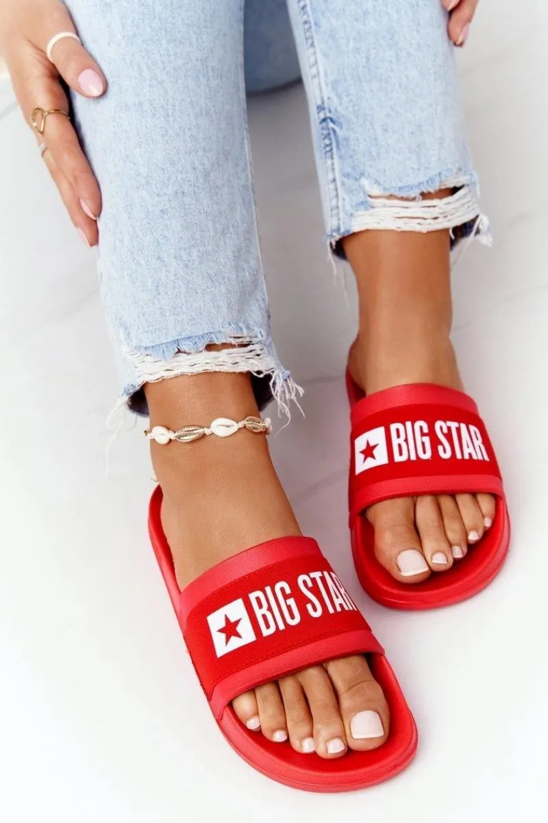 Sale Damskie Klapki Big Star HH274A014 Czerwone Damskie Klapki Damskie Big Star|Klapki Damskie Klasyczne