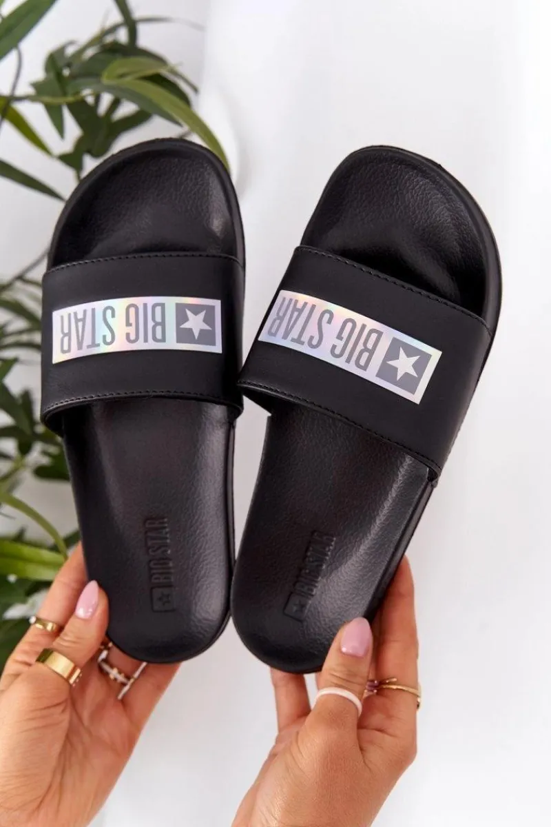 Hot Damskie Klapki Big Star HH274A036 Czarne Damskie Klapki Damskie Big Star|Klapki Damskie Klasyczne