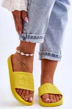 New Big Star Shoes Damskie Klapki Big Star HH274A040 Żółte