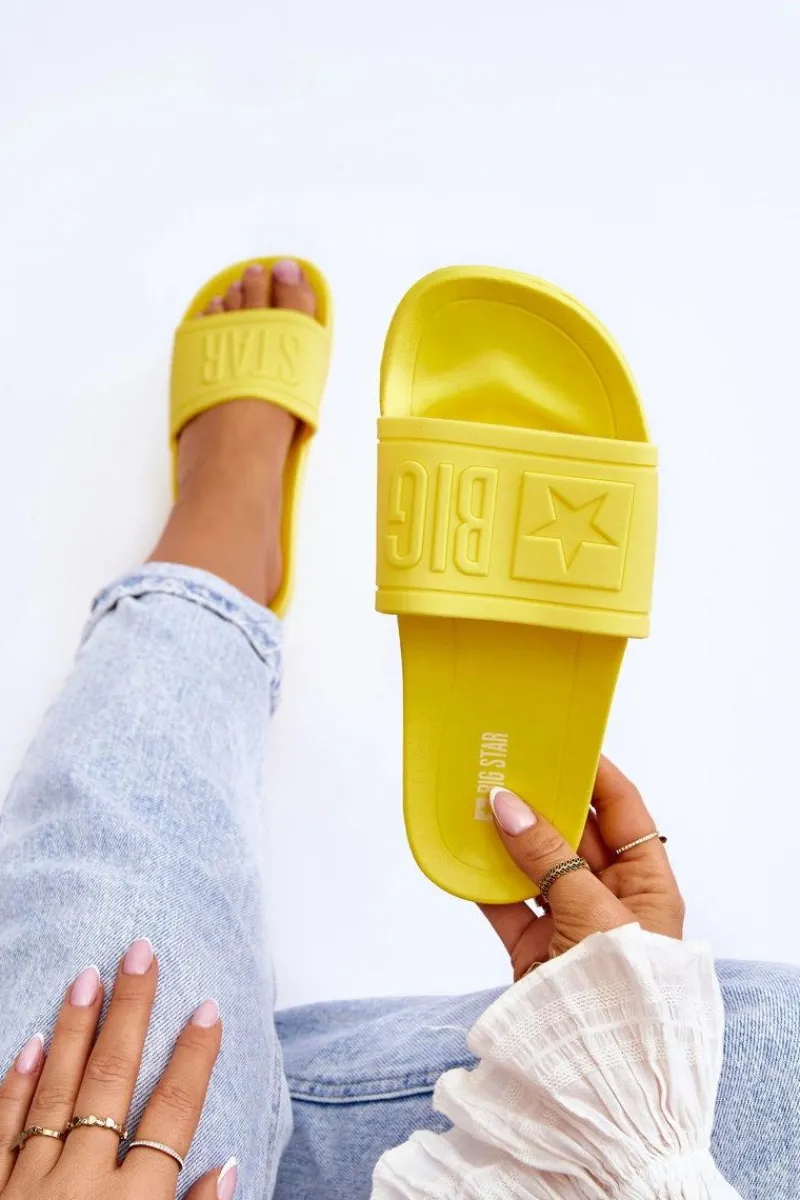 New Big Star Shoes Damskie Klapki Big Star HH274A040 Żółte