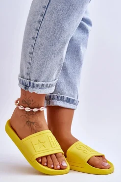 New Big Star Shoes Damskie Klapki Big Star HH274A040 Żółte