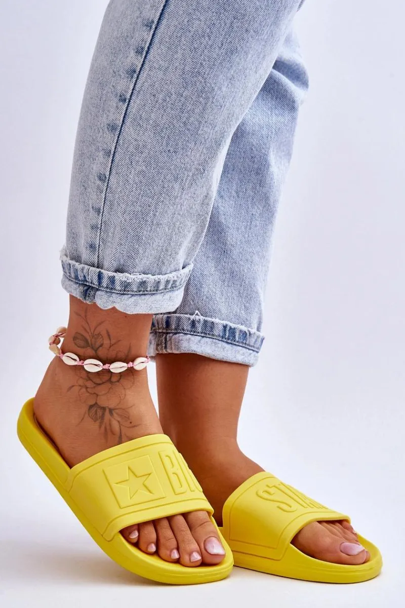 New Big Star Shoes Damskie Klapki Big Star HH274A040 Żółte