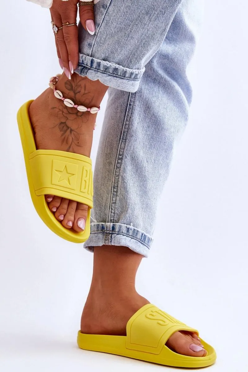 New Big Star Shoes Damskie Klapki Big Star HH274A040 Żółte