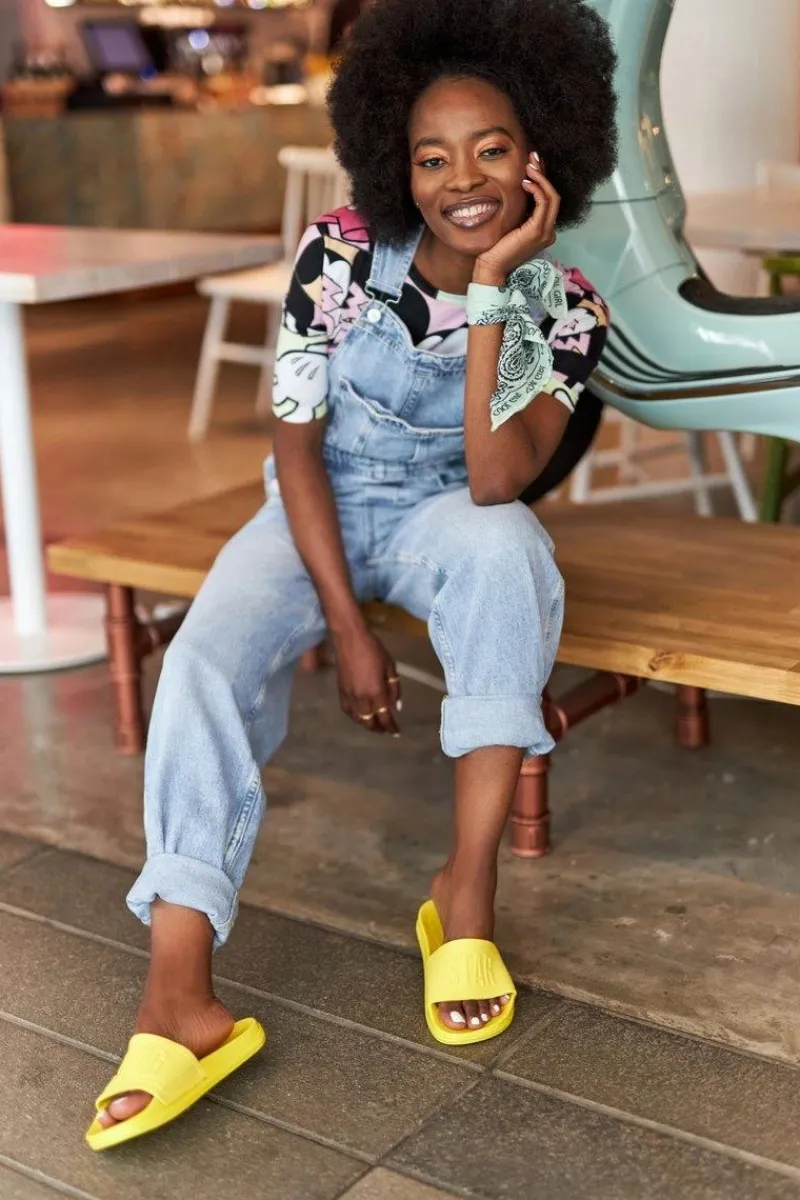 New Big Star Shoes Damskie Klapki Big Star HH274A040 Żółte