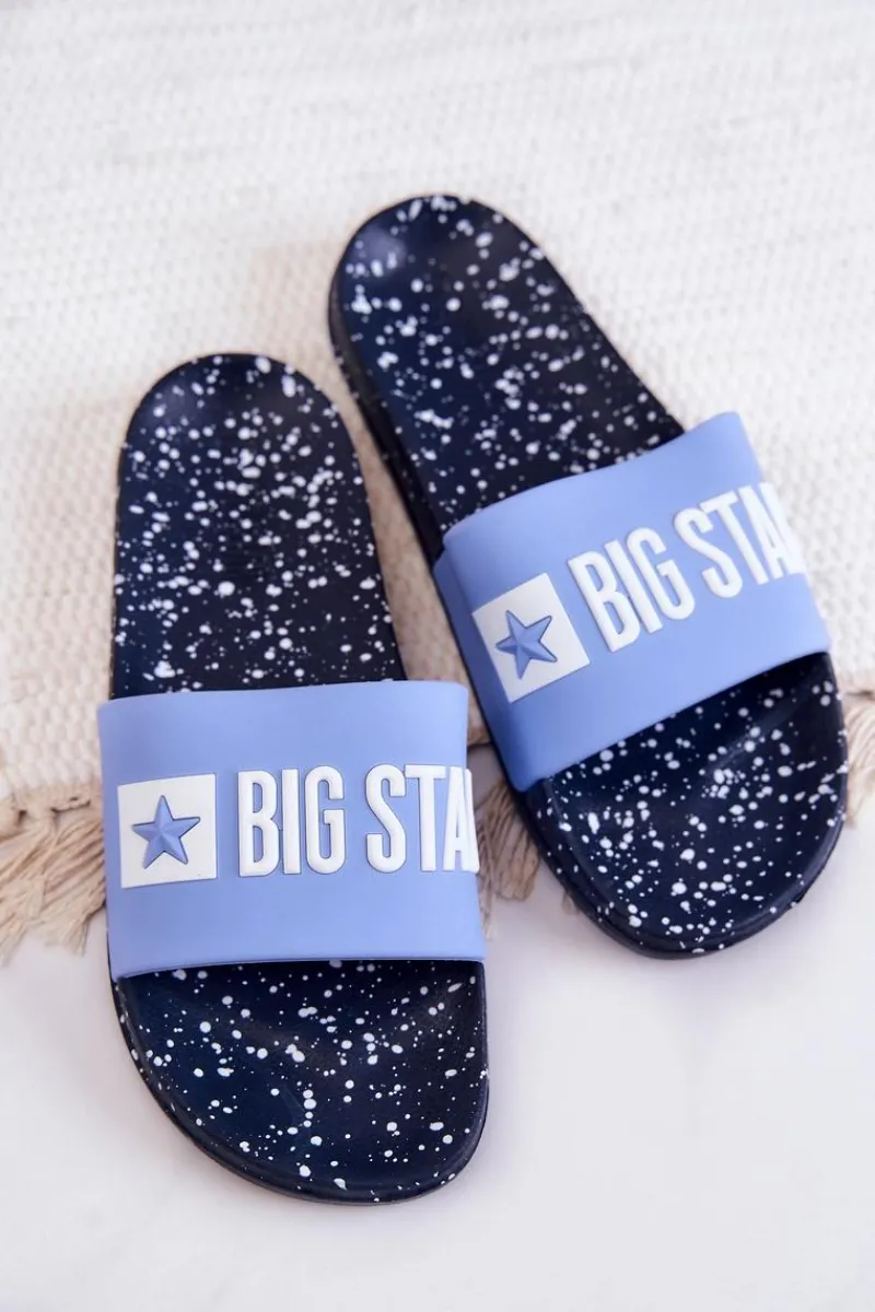 Sale Damskie Klapki Big Star JJ274A526 Niebieskie Damskie Klapki Sportowe|Klapki Damskie Big Star