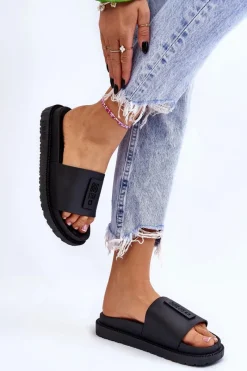 Klapki Sportowe|Klapki Damskie Big Star></noscript>Big Star Shoes Damskie Klapki Big Star LL274429 Czarne Czarny