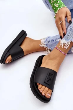 Klapki Sportowe|Klapki Damskie Big Star></noscript>Big Star Shoes Damskie Klapki Big Star LL274429 Czarne Czarny