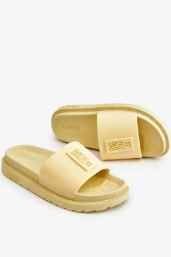 New Damskie Klapki Big Star LL274427 Żółte Damskie Klapki Sportowe|Klapki Damskie Big Star