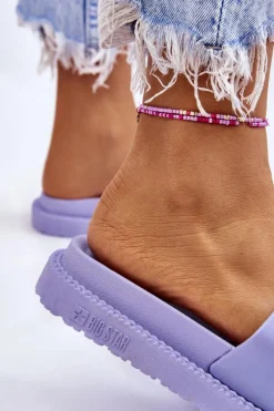 Klapki Sportowe|Klapki Damskie Big Star></noscript>Big Star Shoes Damskie Klapki Big Star LL274431 Jasnofioletowe Fioletowy