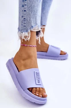 Klapki Sportowe|Klapki Damskie Big Star></noscript>Big Star Shoes Damskie Klapki Big Star LL274431 Jasnofioletowe Fioletowy