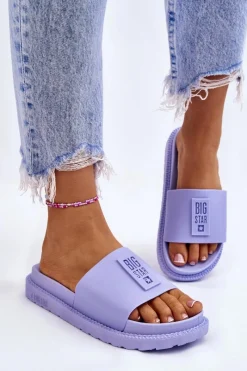 Klapki Sportowe|Klapki Damskie Big Star></noscript>Big Star Shoes Damskie Klapki Big Star LL274431 Jasnofioletowe Fioletowy