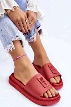 Online Damskie Klapki Big Star LL274430 Czerwone Damskie Klapki Sportowe|Klapki Damskie Big Star
