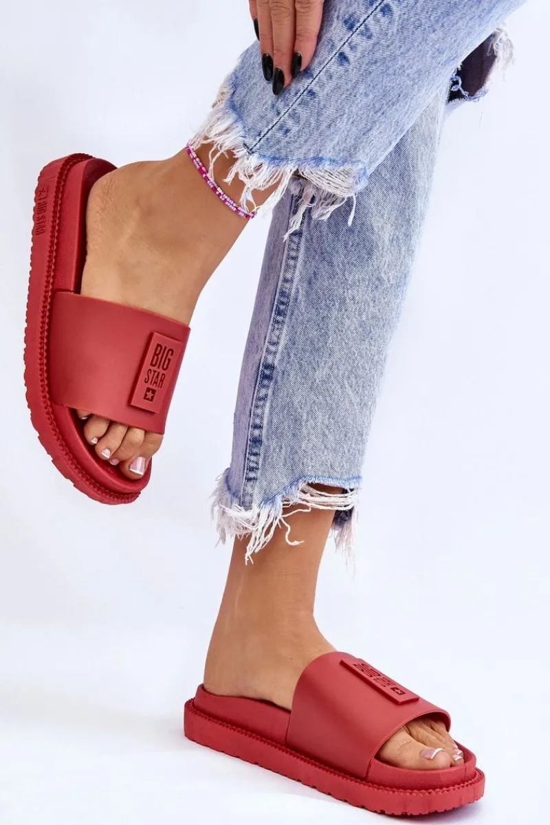 Online Damskie Klapki Big Star LL274430 Czerwone Damskie Klapki Sportowe|Klapki Damskie Big Star