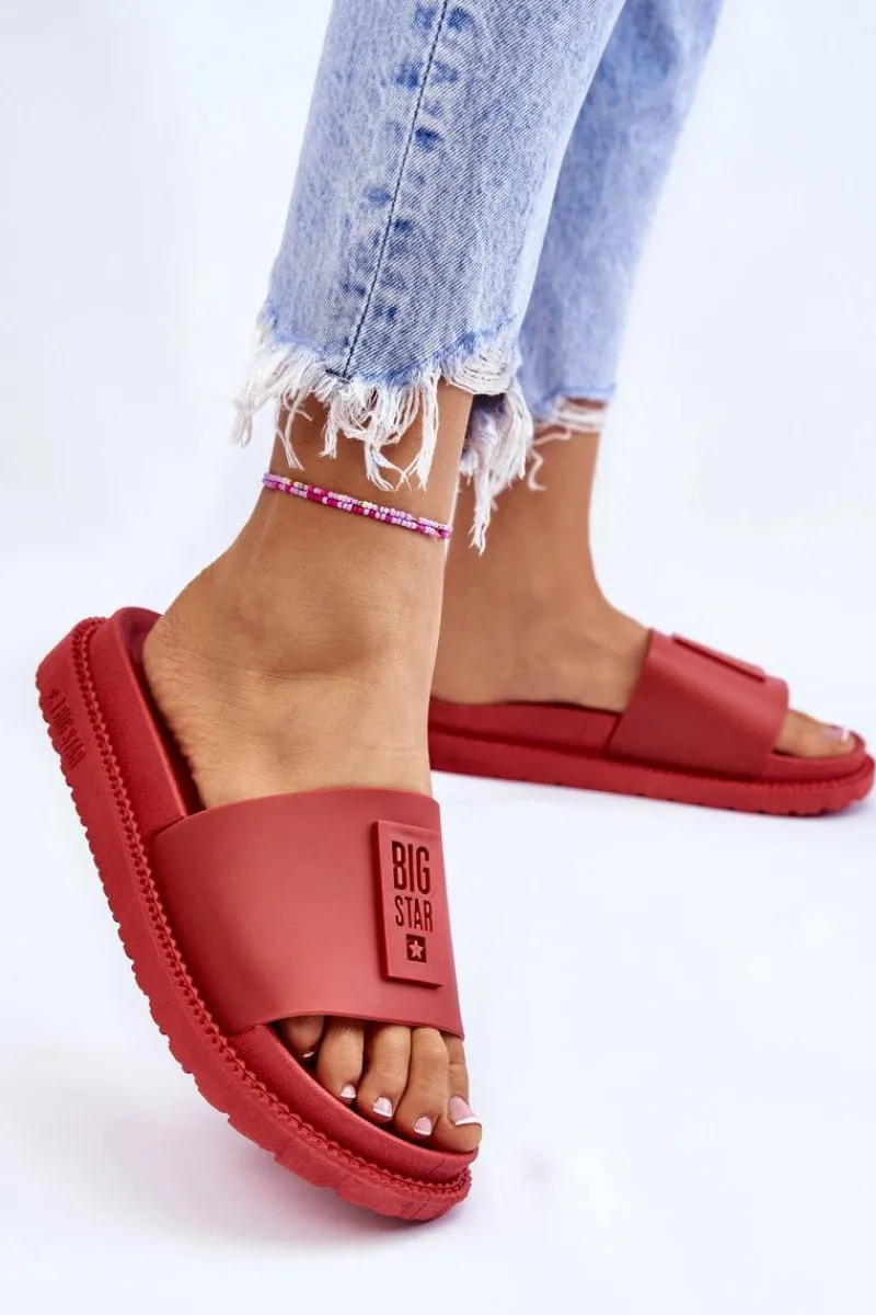 Online Damskie Klapki Big Star LL274430 Czerwone Damskie Klapki Sportowe|Klapki Damskie Big Star