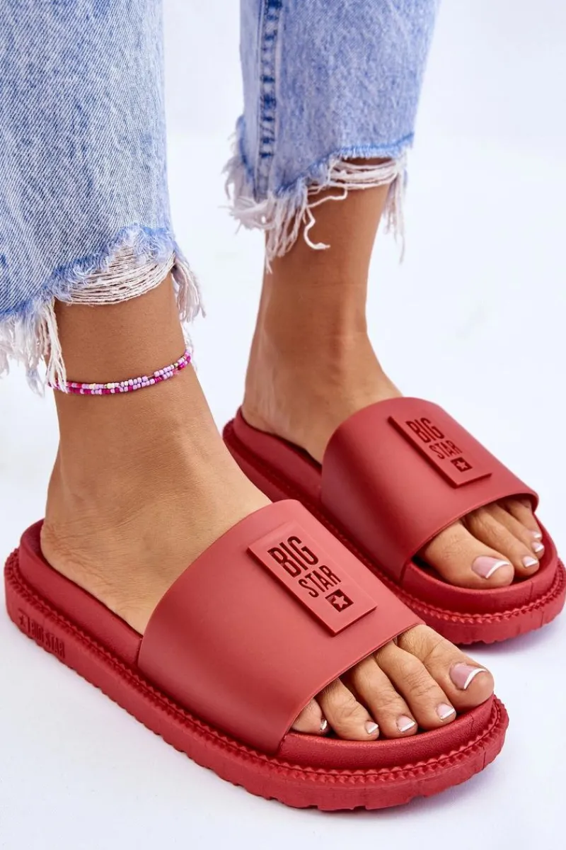 Online Damskie Klapki Big Star LL274430 Czerwone Damskie Klapki Sportowe|Klapki Damskie Big Star
