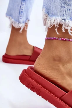 Online Damskie Klapki Big Star LL274430 Czerwone Damskie Klapki Sportowe|Klapki Damskie Big Star