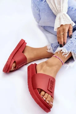 Online Damskie Klapki Big Star LL274430 Czerwone Damskie Klapki Sportowe|Klapki Damskie Big Star