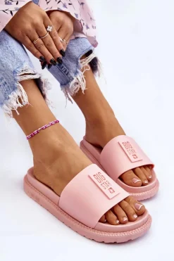 Hot Big Star Shoes Damskie Klapki Big Star LL274425 Jasnoróżowe Różowy