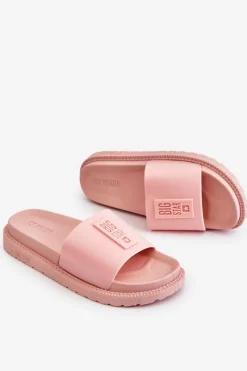 Hot Big Star Shoes Damskie Klapki Big Star LL274425 Jasnoróżowe Różowy