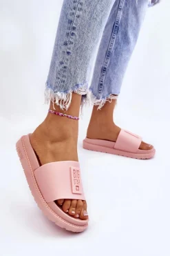 Hot Big Star Shoes Damskie Klapki Big Star LL274425 Jasnoróżowe Różowy