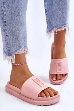 Hot Big Star Shoes Damskie Klapki Big Star LL274425 Jasnoróżowe Różowy