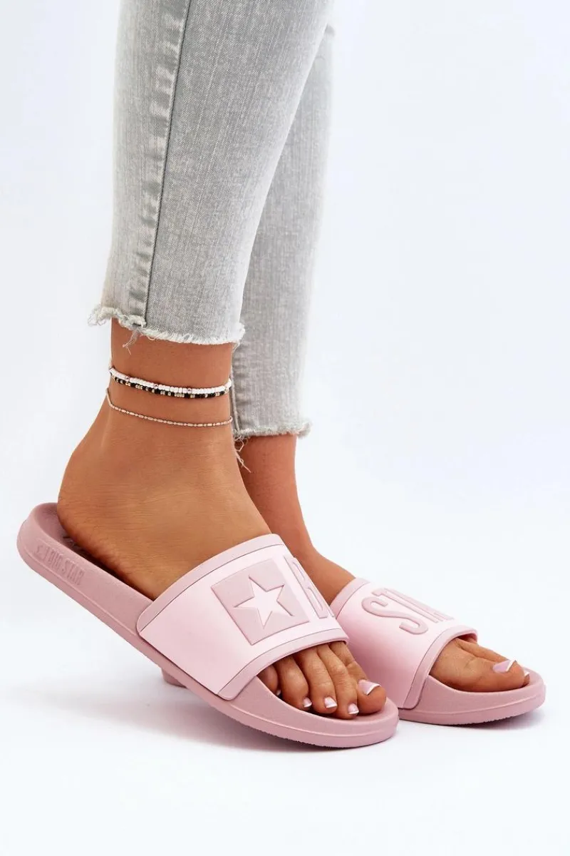 New Big Star Shoes Damskie Klapki Big Star NN274A647 Różowe Różowy