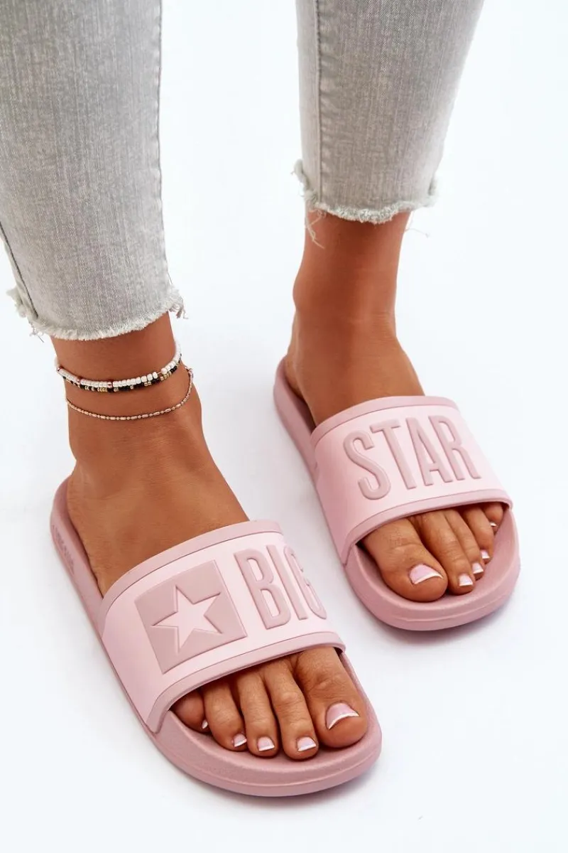 New Big Star Shoes Damskie Klapki Big Star NN274A647 Różowe Różowy