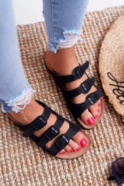 Hot Damskie Klapki Czarne Big Star DD274139 Damskie Klapki Damskie Japonki