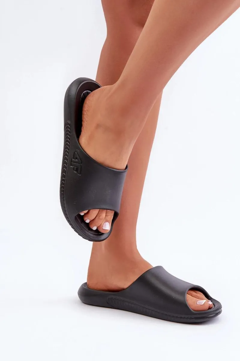 Klapki Sportowe|Klapki Damskie Klasyczne>4F Damskie Klapki MM00FFLIF093A-20S Czarne Czarny