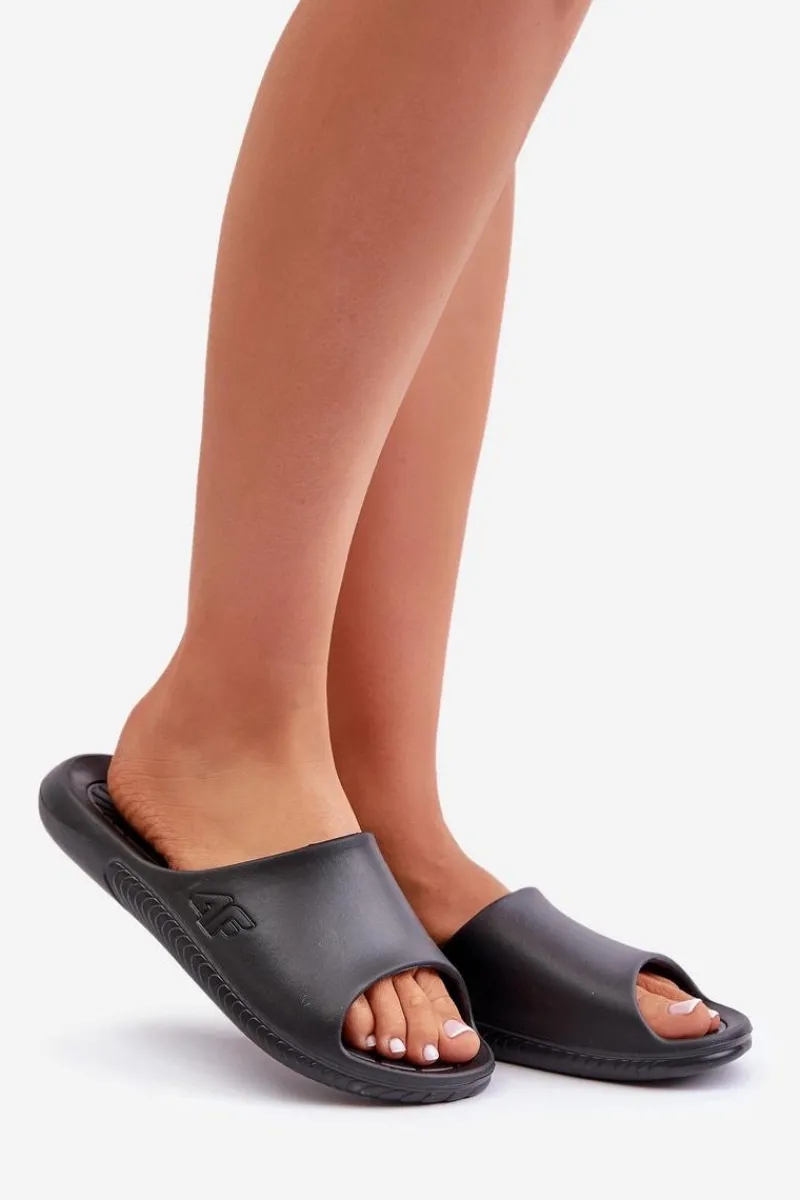 Klapki Sportowe|Klapki Damskie Klasyczne>4F Damskie Klapki MM00FFLIF093A-20S Czarne Czarny