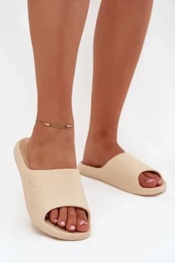 Online 4F Damskie Klapki MM00FFLIF093A-83S Beżowe Beżowy