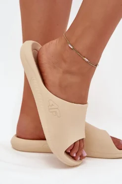 Online 4F Damskie Klapki MM00FFLIF093A-83S Beżowe Beżowy