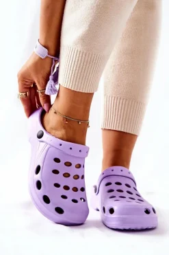 Klapki Damskie Klasyczne>Boto Damskie Klapki Fioletowe Piankowe EVA