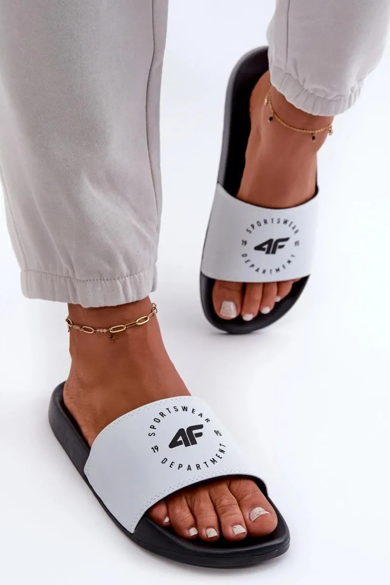 Online Damskie Klapki MM00FFLIF044A-10S Biało-Czarne Damskie Klapki Sportowe|Klapki Damskie Klasyczne