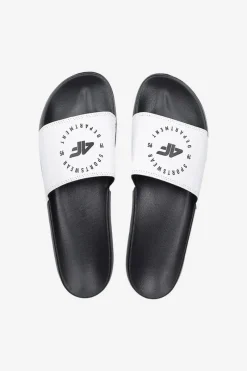 Online Damskie Klapki MM00FFLIF044A-10S Biało-Czarne Damskie Klapki Sportowe|Klapki Damskie Klasyczne