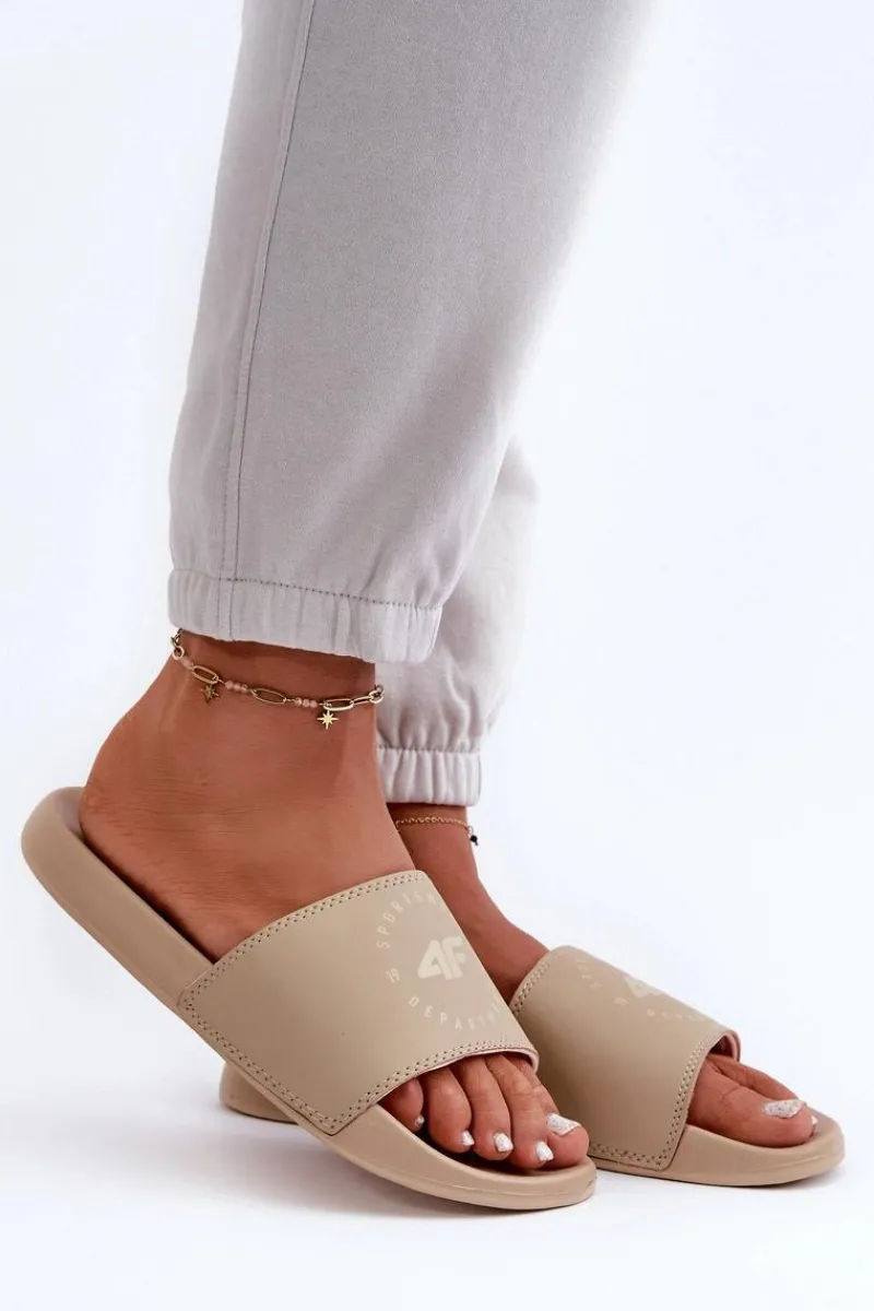 Best 4F Damskie Klapki MM00FFLIF044A-83S Beżowe