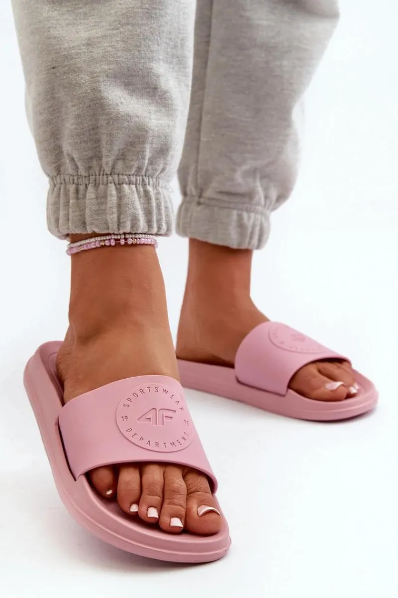 Klapki Sportowe|Klapki Damskie Klasyczne>4F Damskie Klapki MM00FFLIF045-56S Różowe Różowy