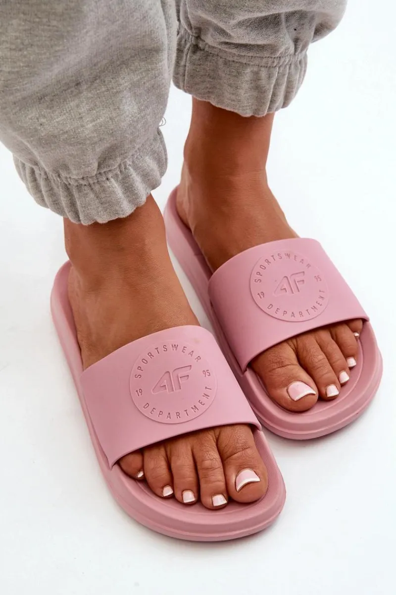 Klapki Sportowe|Klapki Damskie Klasyczne>4F Damskie Klapki MM00FFLIF045-56S Różowe Różowy