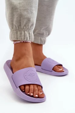 Sale 4F Damskie Klapki MM00FFLIF045-52S Fioletowe Fioletowy