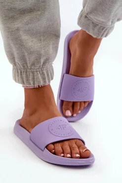 Sale 4F Damskie Klapki MM00FFLIF045-52S Fioletowe Fioletowy