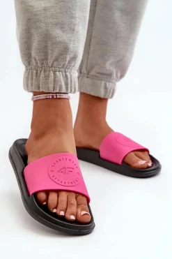 New Damskie Klapki MM00FFLIF045-55S Różowo-Czarne Damskie Klapki Sportowe|Klapki Damskie Klasyczne