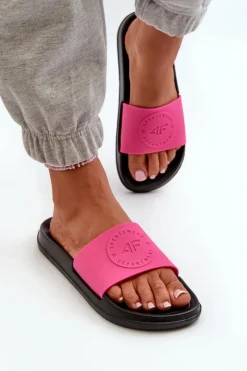 New Damskie Klapki MM00FFLIF045-55S Różowo-Czarne Damskie Klapki Sportowe|Klapki Damskie Klasyczne