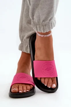 New Damskie Klapki MM00FFLIF045-55S Różowo-Czarne Damskie Klapki Sportowe|Klapki Damskie Klasyczne