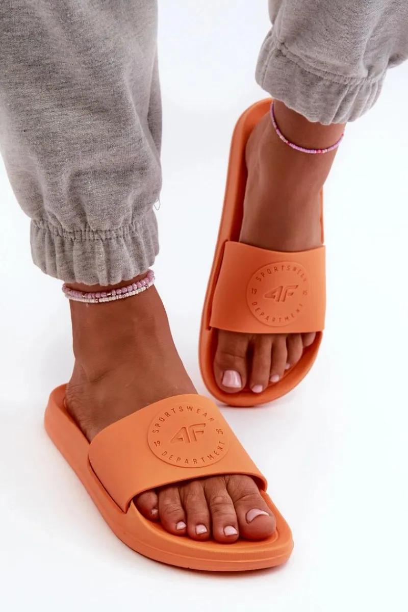 Online 4F Damskie Klapki MM00FFLIF045-70S Pomarańczowe Pomarańczowy