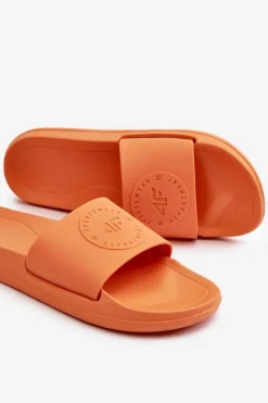 Online 4F Damskie Klapki MM00FFLIF045-70S Pomarańczowe Pomarańczowy