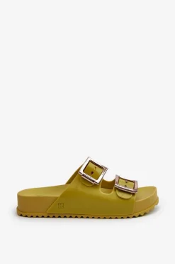 ZAXY Damskie Klapki Gładkie LL285077 Limonkowe Zielony