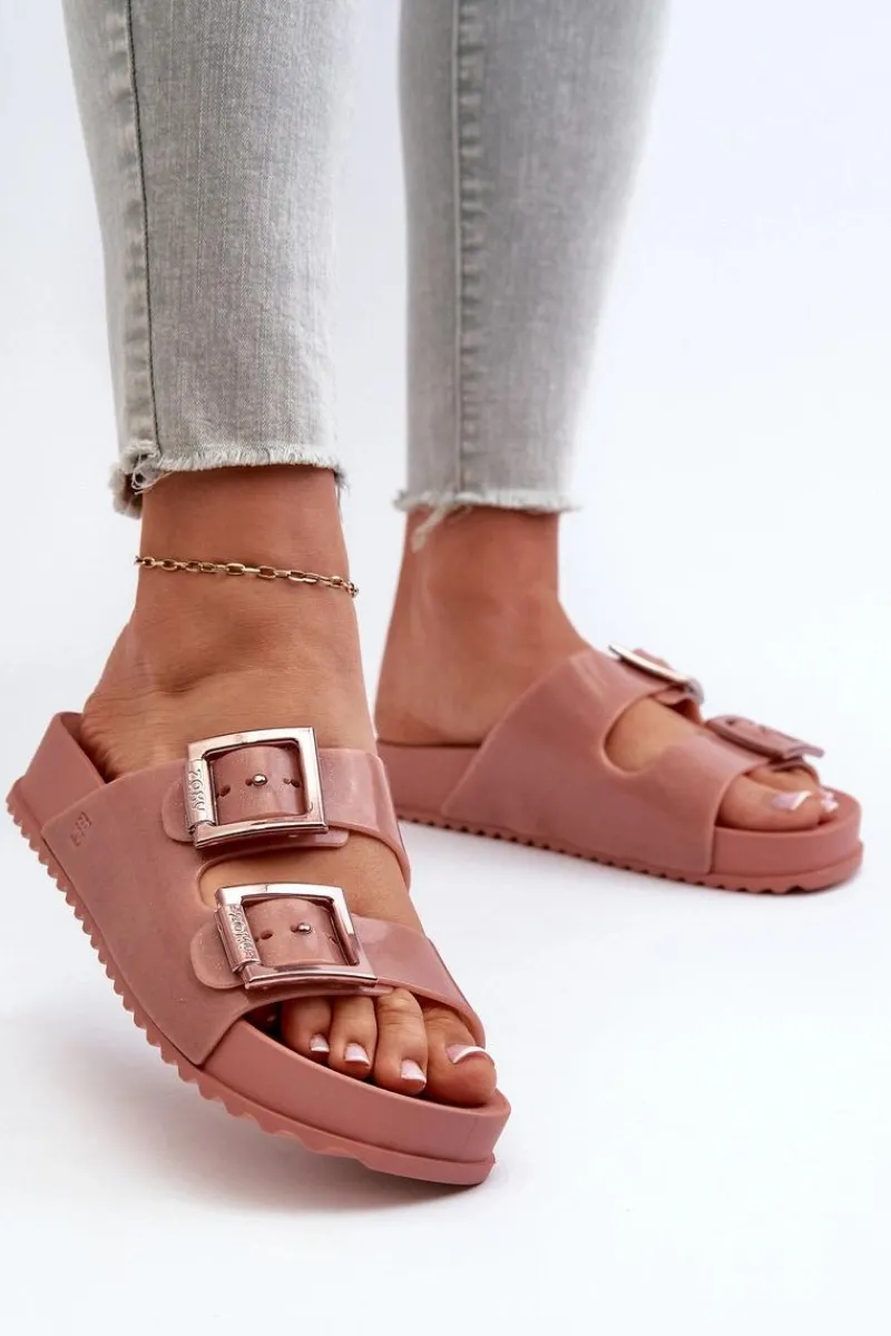 Klapki Damskie Klasyczne>ZAXY Damskie Klapki Gładkie HH285156 Brudny Róż